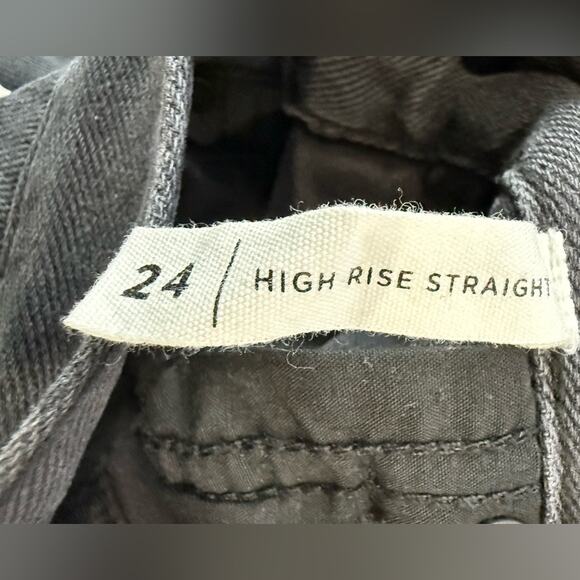 NWT Pacsun Black High Waisted Straight Leg Distressed Jeans Size 24 - Picture 9 of 13